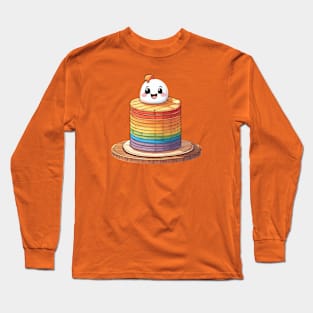 rainbow cookies with ice cream cute Long Sleeve T-Shirt